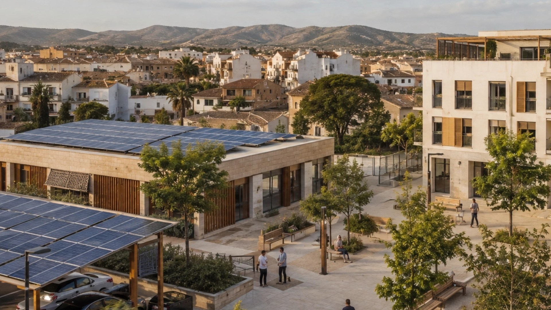Suelo y edificios públicos para vivienda y energía renovable Edificios públicos con paneles solares en un municipio como ejemplo de aprovechamiento de suelo y energía renovable