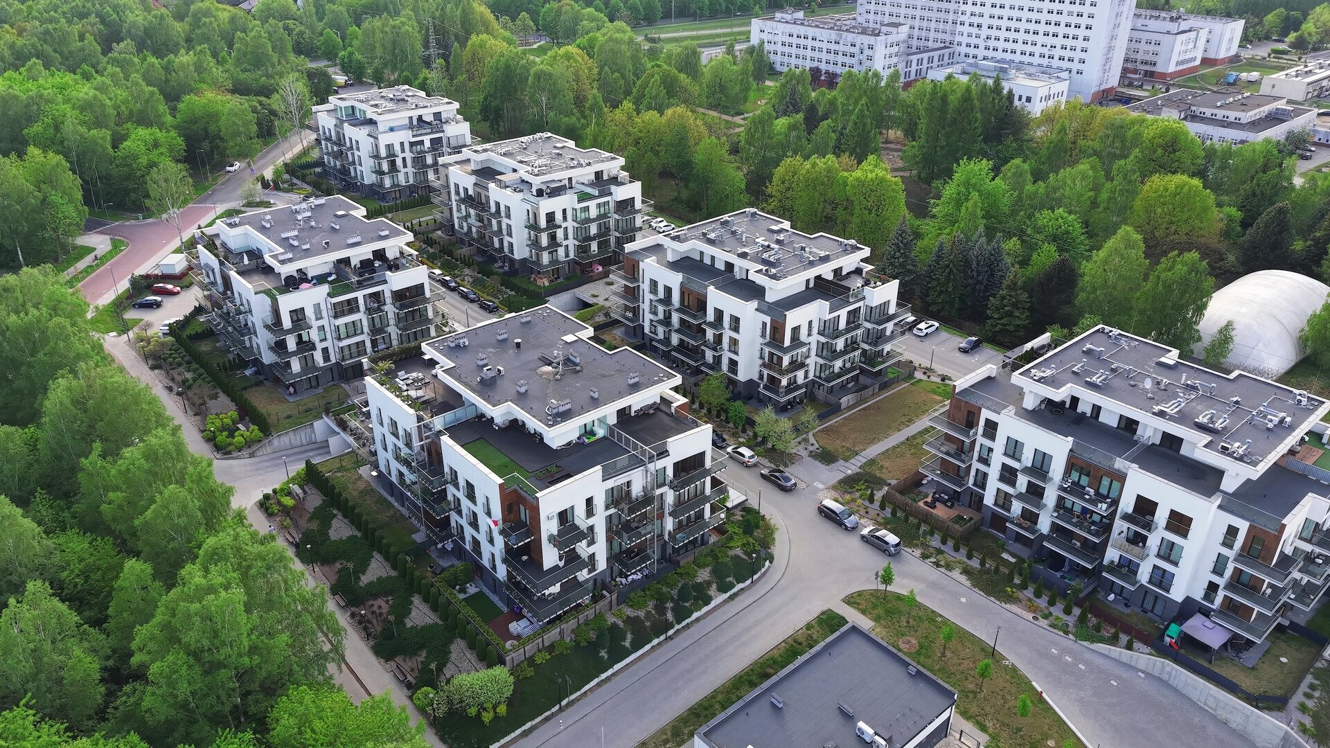 Vista aérea de viviendas destinadas a proyectos de vivienda cooperativa, asequible y protegida